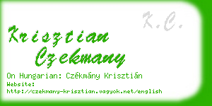 krisztian czekmany business card